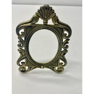 Ornate Tabletop Stand Up Frame Metal Silver Pewter Tone Vintage 1980s #2